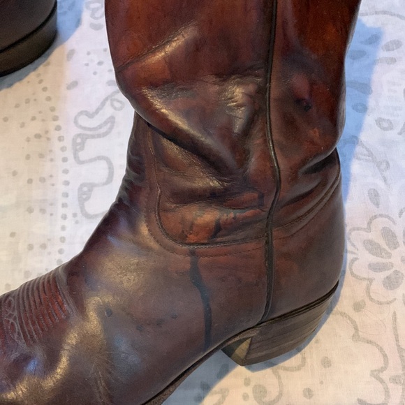 Vintage Tony Lama 5084 Cowboy Western Boots Brown Leather Sz 9 EEE - Picture 3 of 8